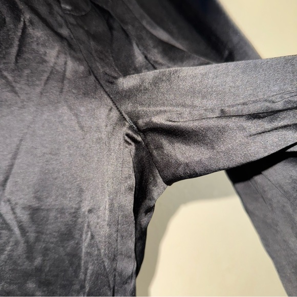 Madewell Petite Black The Harlow Wide Leg Pant in Satin Size 0P - Picture 8 of 13